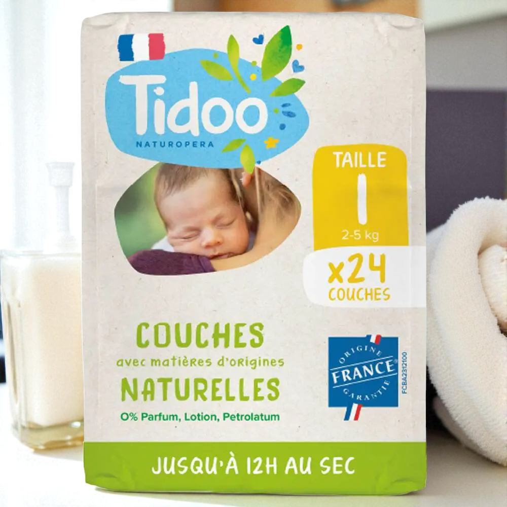 Couches écologiques voile naturel T1 (2-5kg)