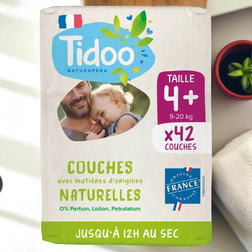 Couches écologiques voile naturel T4+ (9-20kg)