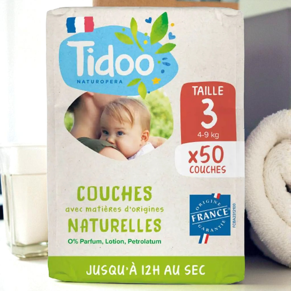 Couches écologiques voile naturel T3 (4-9kg)