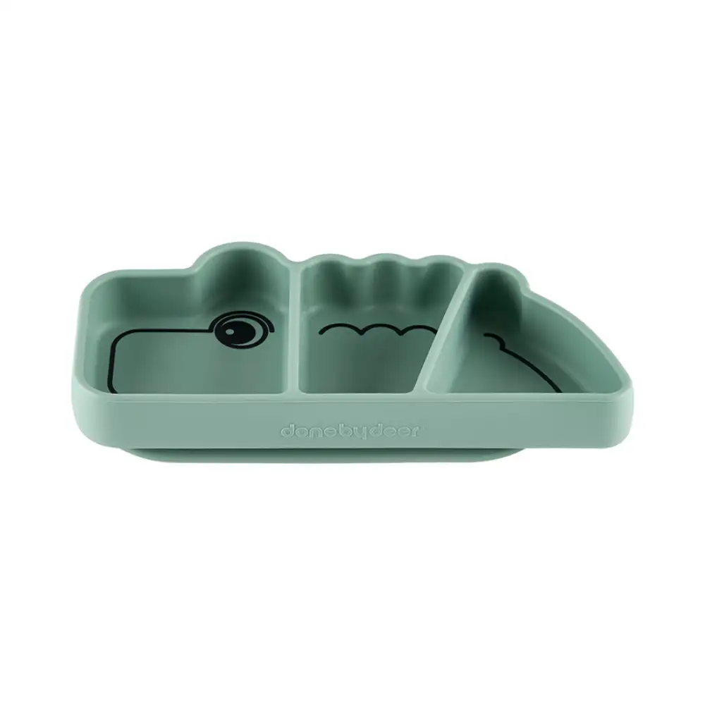 Assiette silicone avec ventouse Croco Vert - Image 2