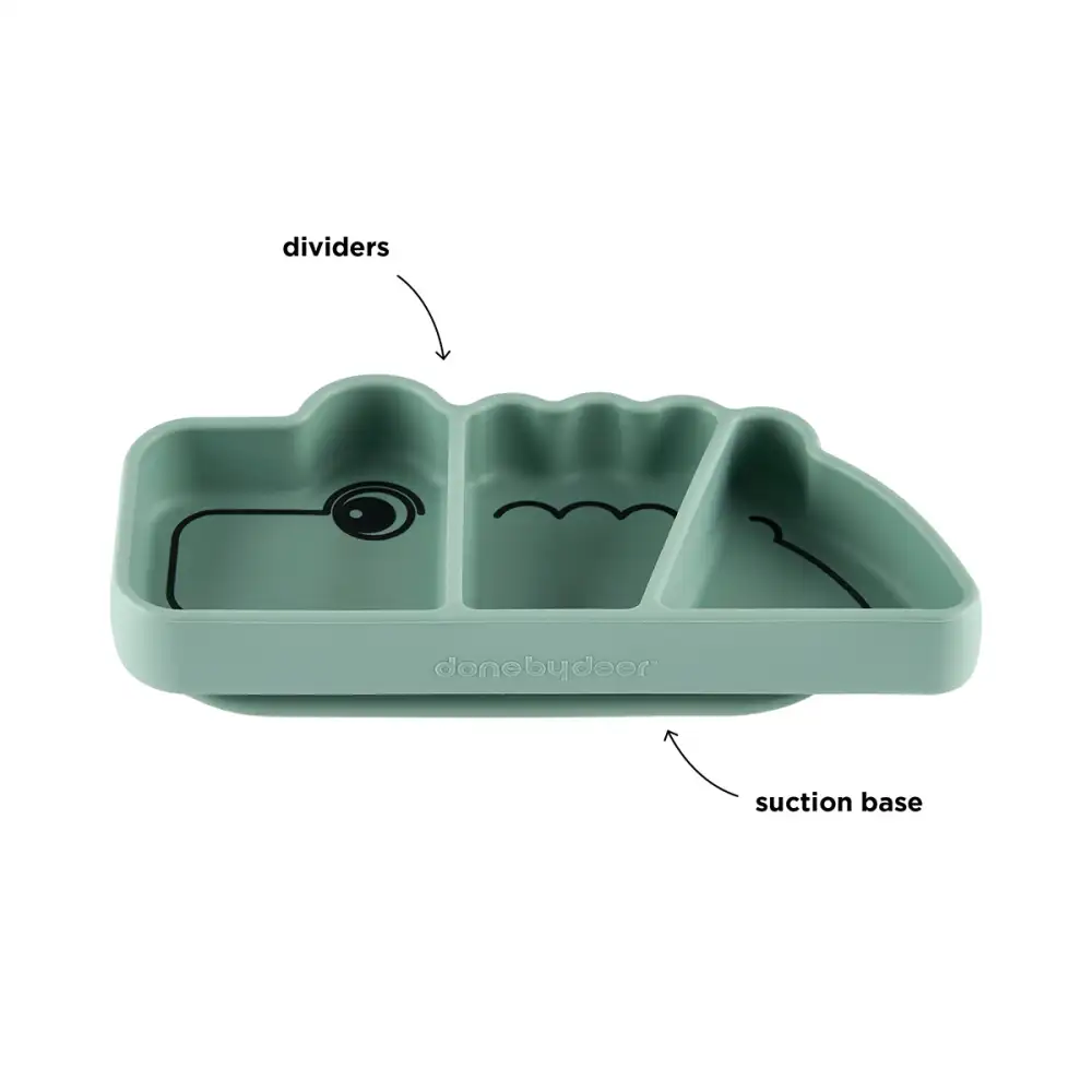 Assiette silicone avec ventouse Croco Vert - Image 4