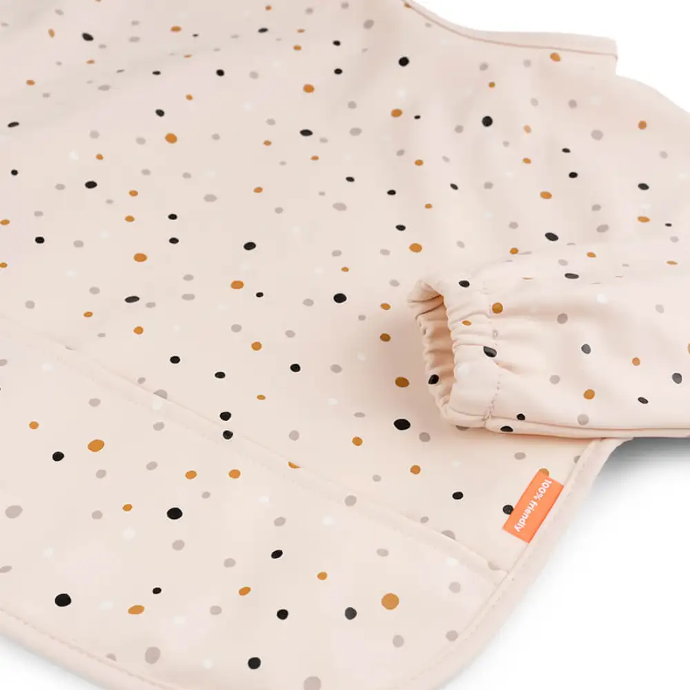 Bavoir à manches avec poche Happy dots Rose  - Image 2