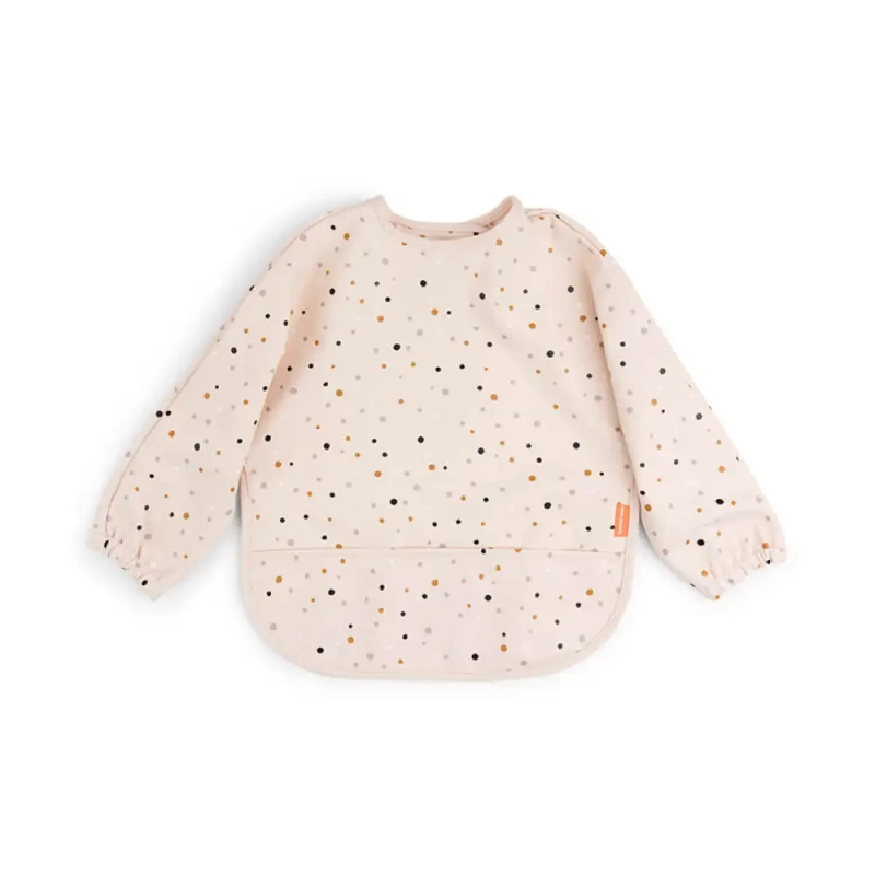 Bavoir à manches avec poche Happy dots Rose