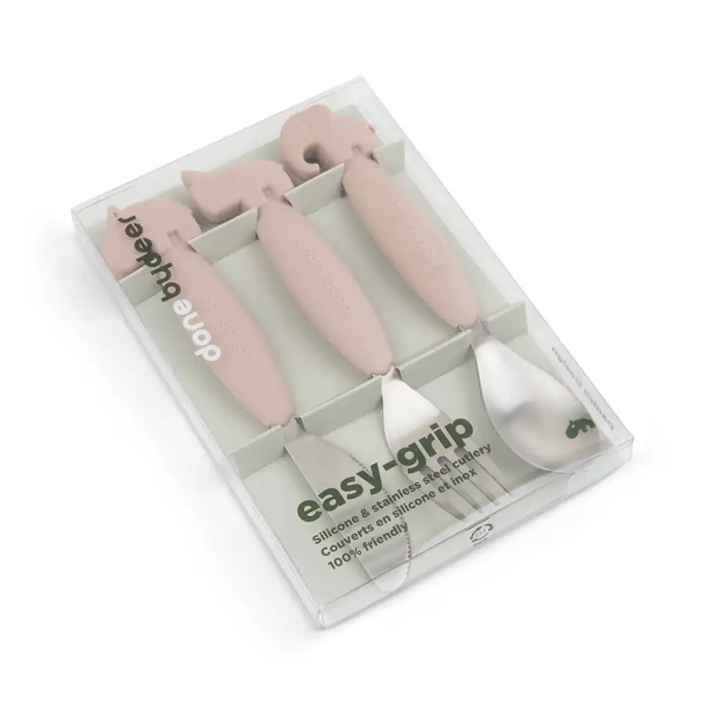 Couverts set de 3 Easy-grip Deer friends Rose  - Image 3