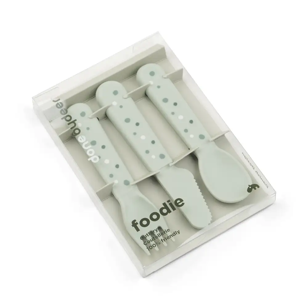 Foodie couverts set de 3 Happy dots Vert  - Image 5