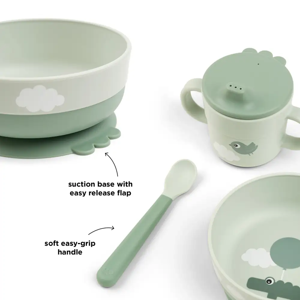 Foodie coffret premier repas ventouse Happy clouds Vert - Image 7