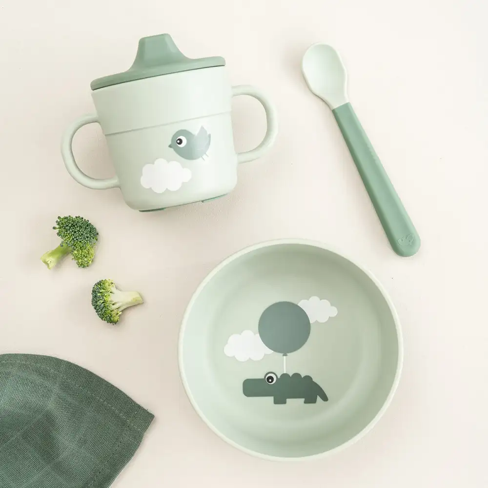 Foodie coffret premier repas ventouse Happy clouds Vert - Image 8