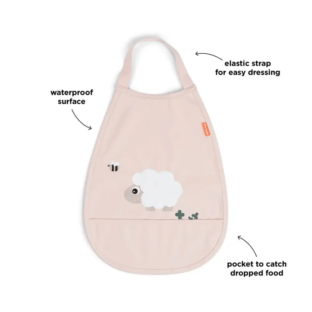 Bavoir élastique Tiny farm Rose  - Image 2