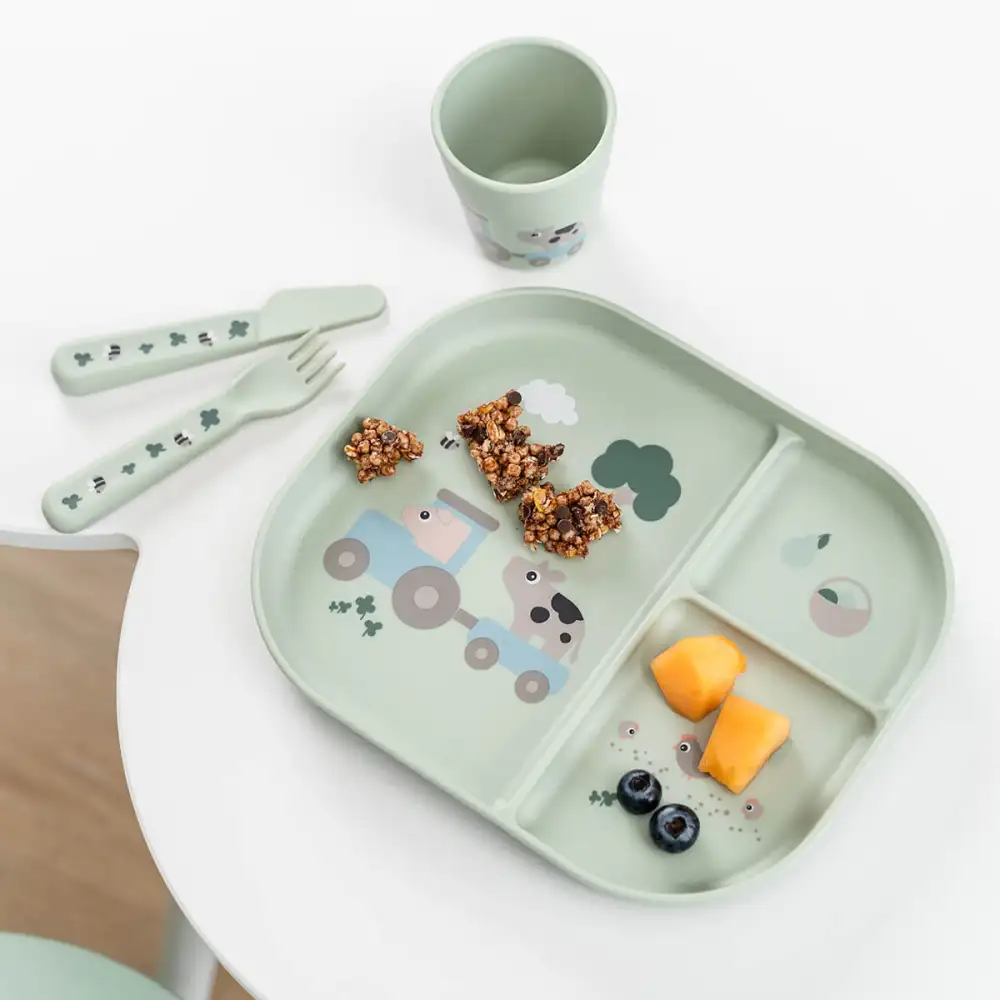 Foodie coffret repas ventouse Tiny farm Vert - Image 8