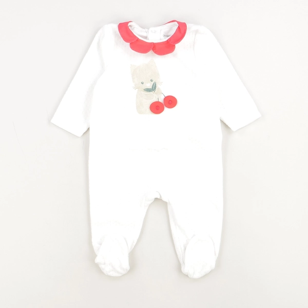 Pyjama blanc - Obaibi - Fille 6 mois - Seconde Main