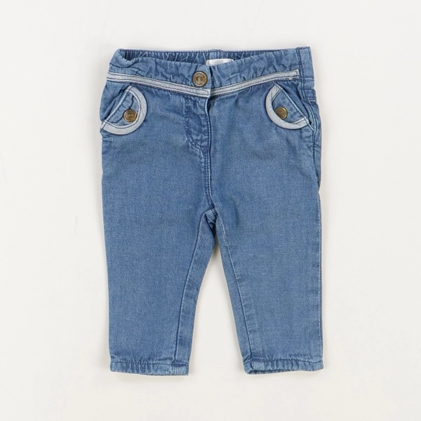 Pantalon bleu - Brioche - Fille 3 mois - Seconde Main