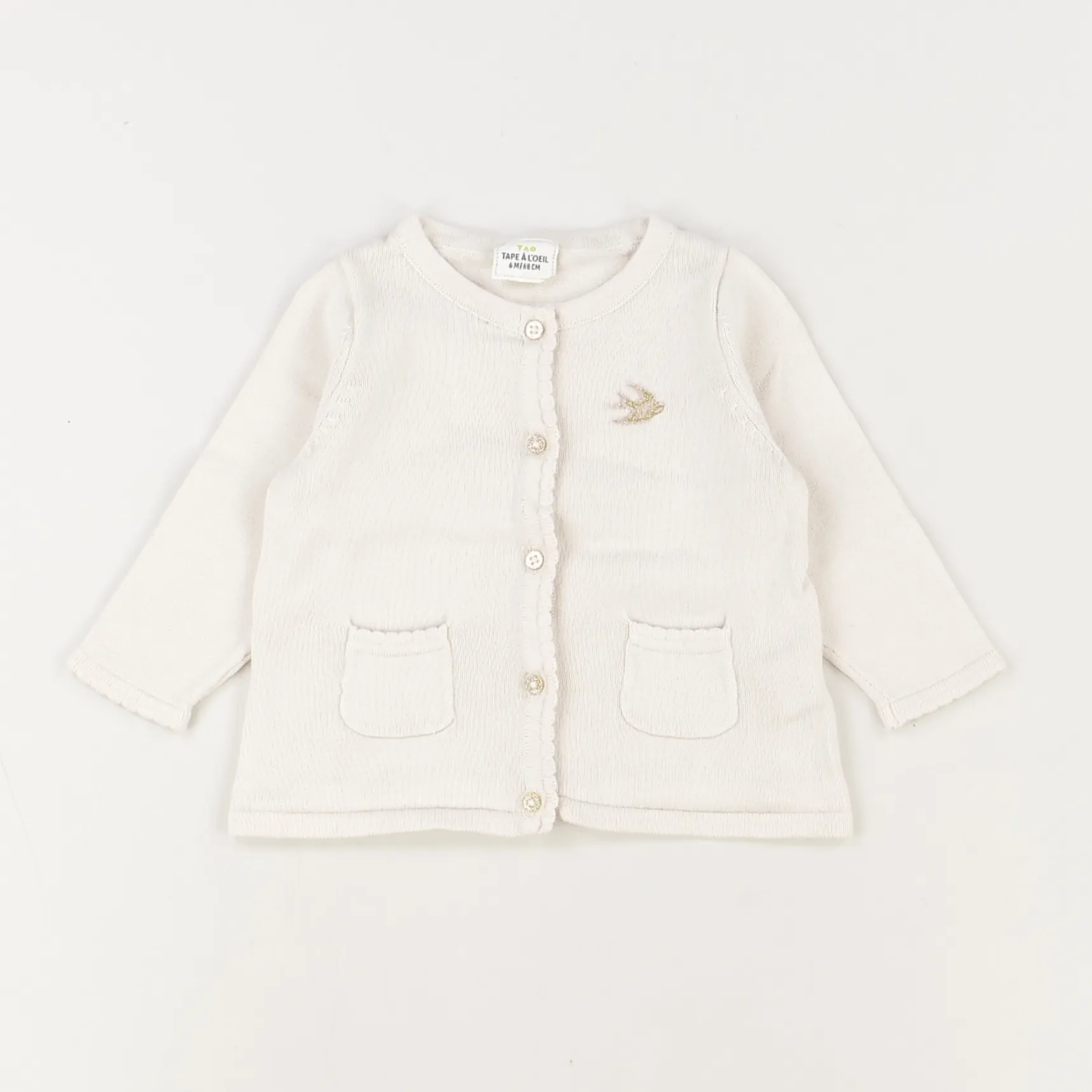 Gilet blanc - Tape à l'oeil - Fille 6 mois - Seconde Main