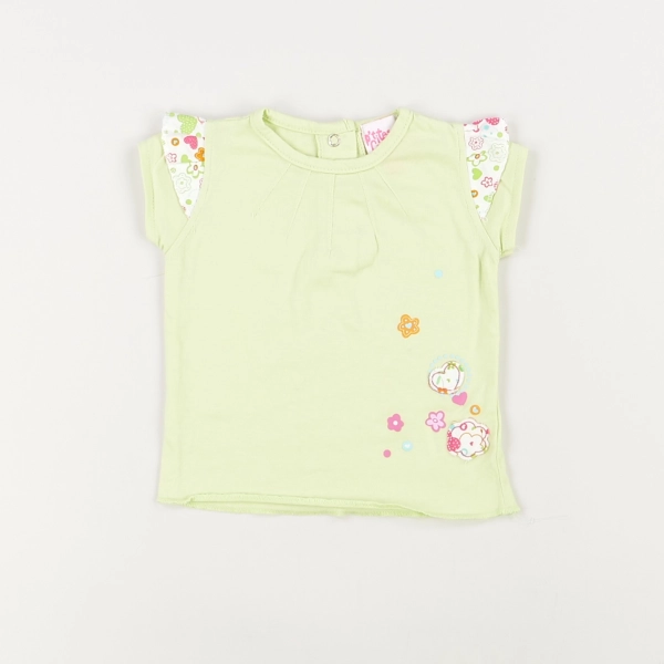 T-shirt vert - P'tites canailles - Fille 6 mois - Seconde Main