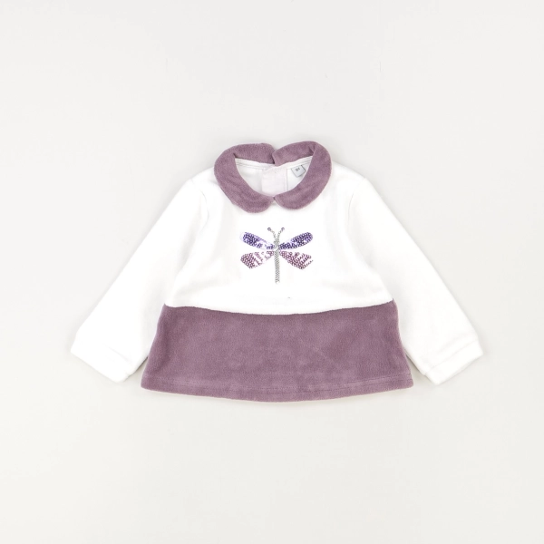 Pull blanc - Sans marque - Fille 9 mois - Seconde Main