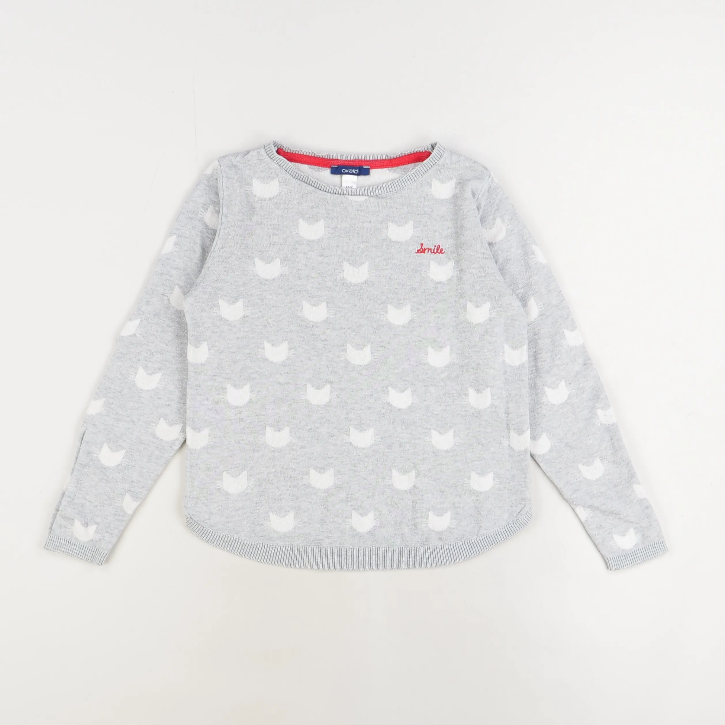 Okaïdi Pull Fille Ans Pull ML Cœur Sequins Argentés OKAIDI Taille 6ans - Main Image