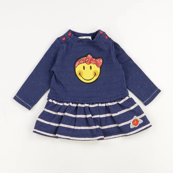Robe bleu - Smiley baby - Fille 6 mois - Seconde Main