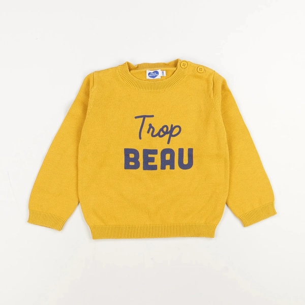 Pull jaune - Mots d'enfants - Garçon 24 mois - Seconde Main