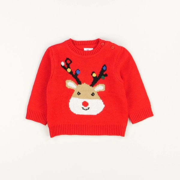 Pull rouge - Pommette - Garçon 9 mois - Seconde Main