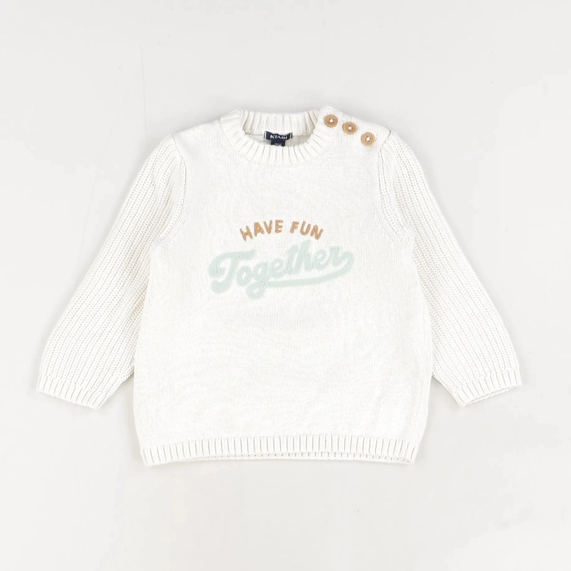 Pull blanc - Kiabi - Mixte 18 mois - Seconde Main