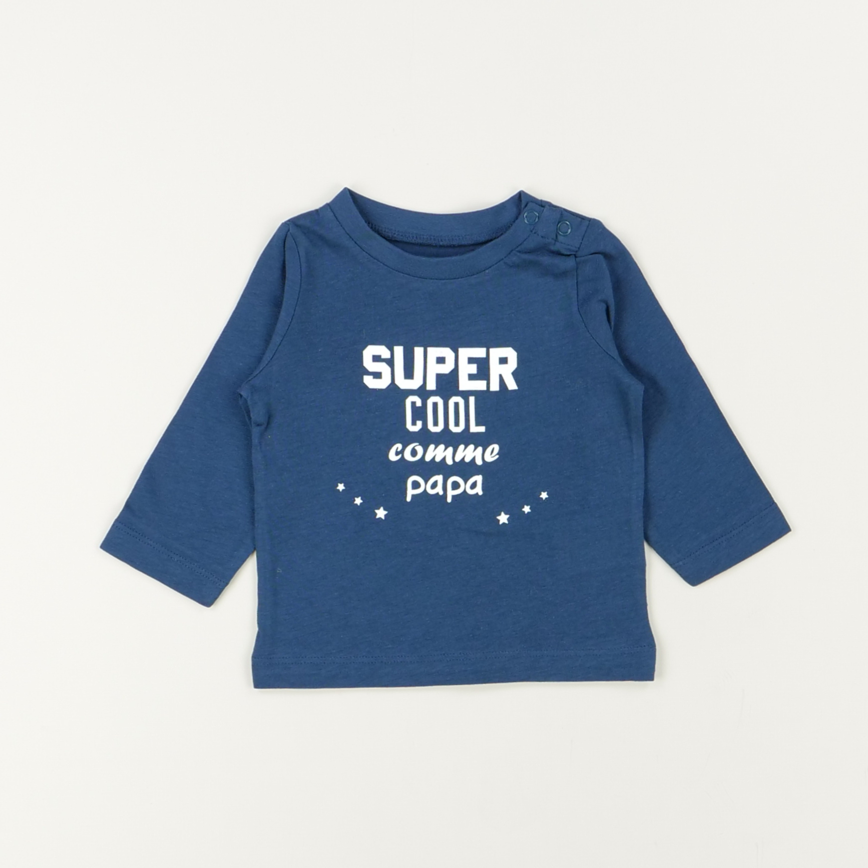 T-shirt bleu - Mots d'enfants - Garçon 6 mois - Seconde Main