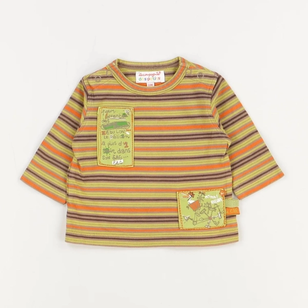 T-shirt marron - La compagnie des petits - Garçon 3 mois - Seconde Main