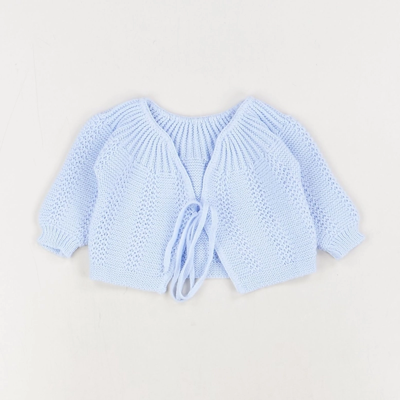 Gilet bleu clair - Cueillage - Mixte 0 mois - Seconde Main