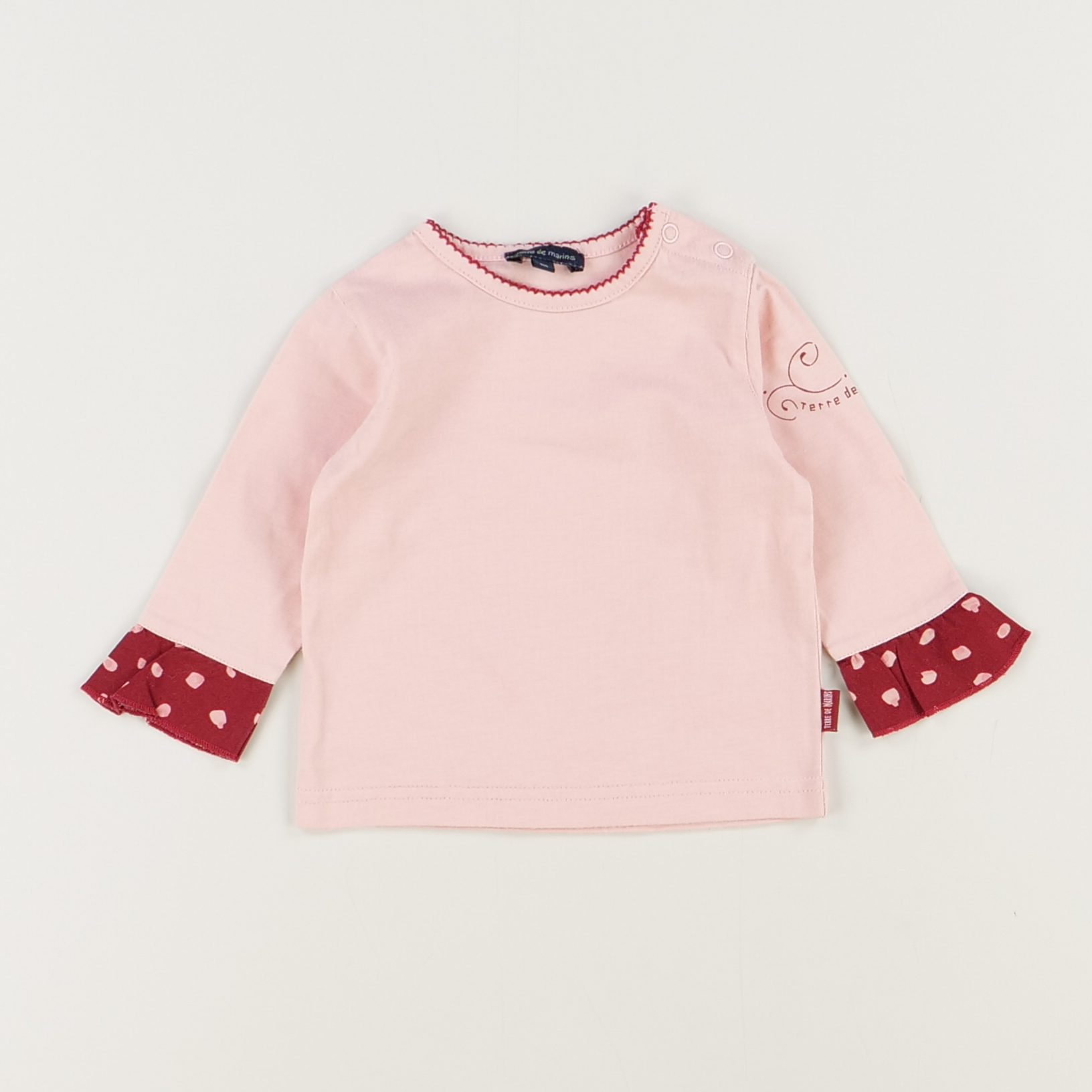 T-shirt rose - Terre de marins - Fille 6 mois - Seconde Main