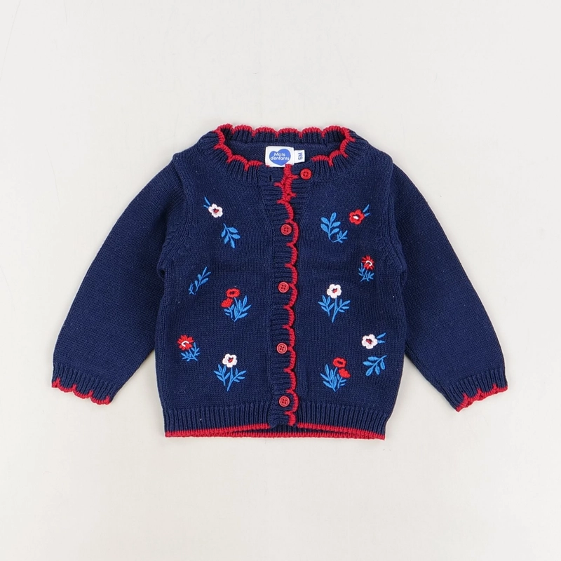 Gilet bleu - Mots d'Enfants - Fille 6 mois - Seconde Main