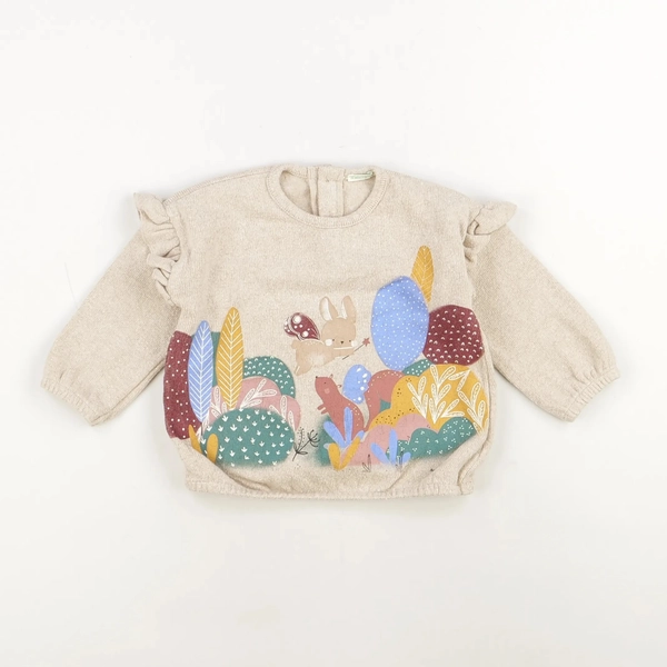 Pull beige - United Colors of Benetton - Fille 9 mois - Seconde Main