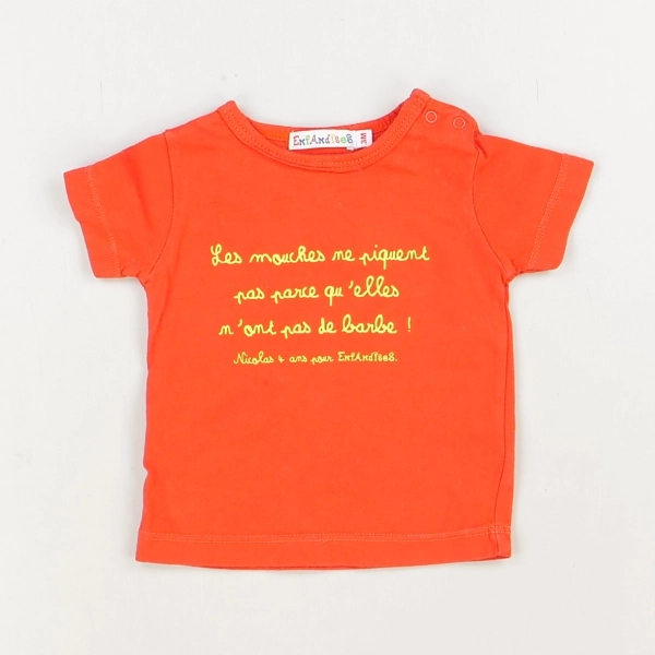 T-shirt orange - Enfandises - Fille 3 mois - Seconde Main